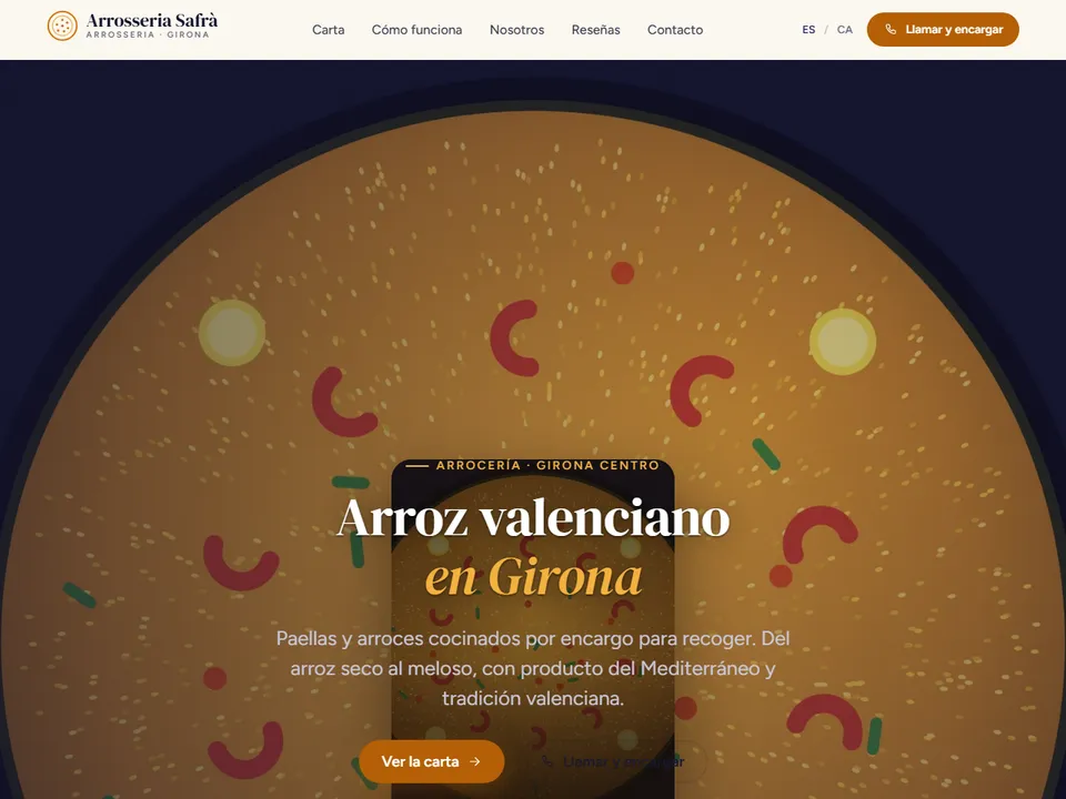 Arrosseria Safrà, Arrocería — Astro + Tailwind — demo web de Espurna Studio